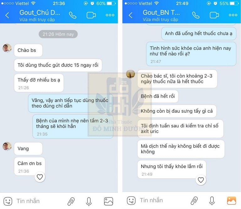 Feedback bệnh nhân gout