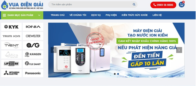 Vua Điện Giải cung cấp máy lọc nước ion kiềm 100% chính hãng