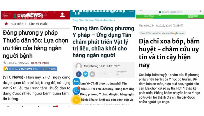 Nhiều đầu báo uy tín đánh giá cao, khen ngợi Trung tâm Đông Phương Y Pháp