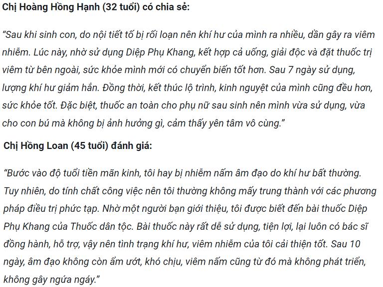 Nhiều bệnh nhân bày tỏ sự hài lòng về kết quả sử dụng bài thuốc