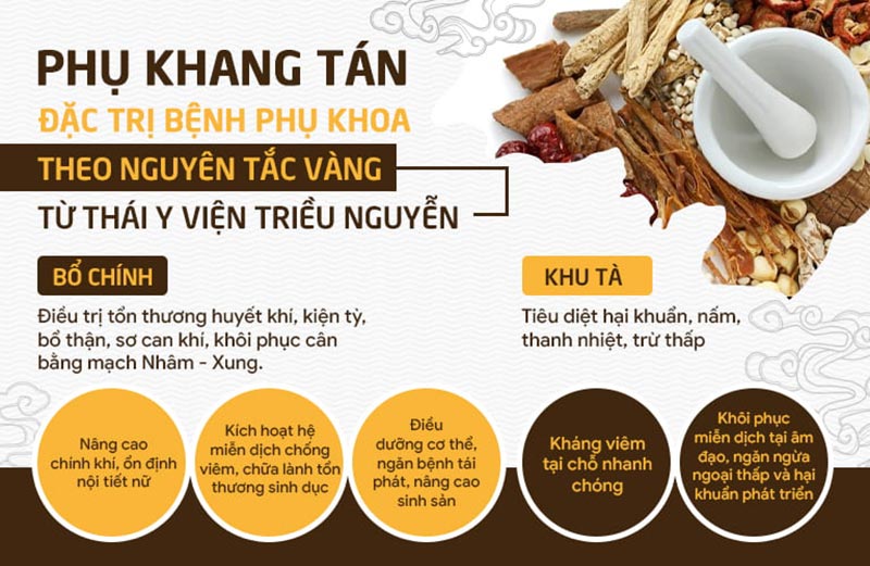 Bài thuốc Phụ Khang Tán điều trị viêm âm đạo toàn diện nhờ cơ chế phối kết thảo dược độc đáo của Thái Y Viện