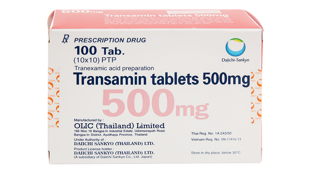 Thuốc Transamin 500mg hộp 100 viên-Nhà thuốc An Khang