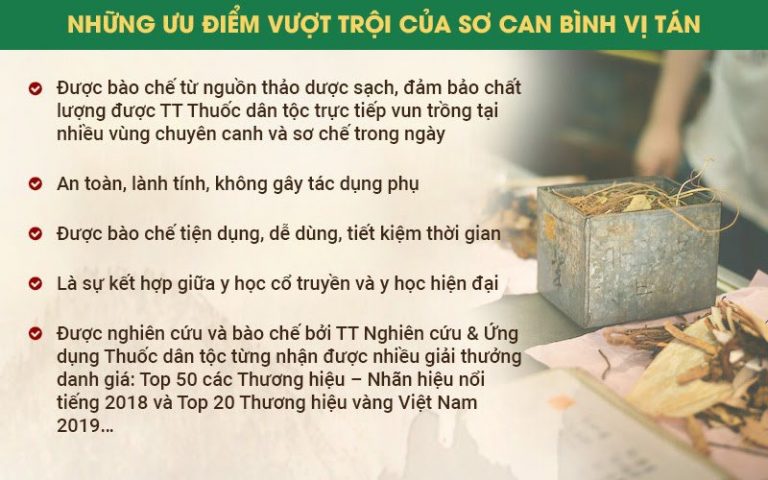 Ưu điểm của Sơ can Bình vị tán