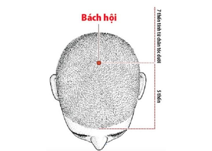 Cách xoa bóp bấm huyệt bách hội