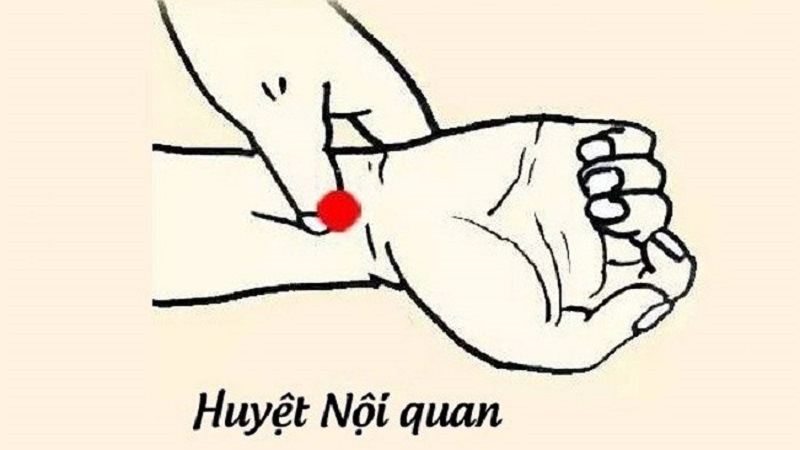 Bấm huyệt lưu thông khí huyết bằng huyệt Nội Quan