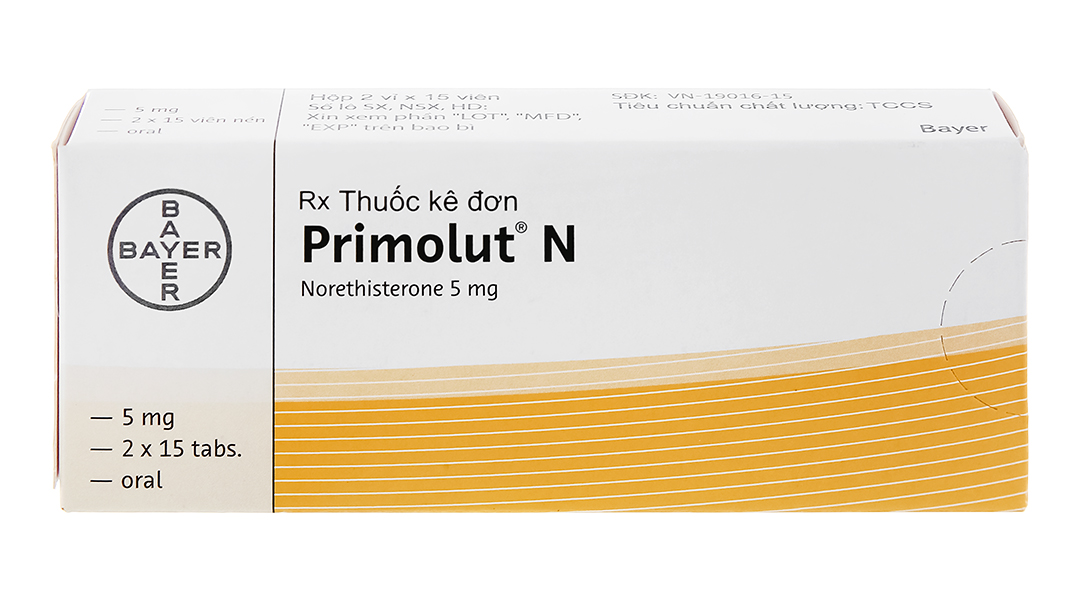 Primolut N 5mg điều kinh, trị vô kinh -